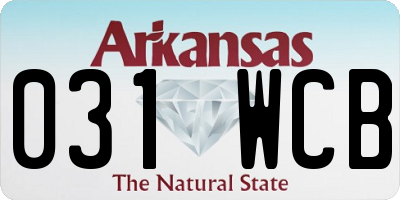 AR license plate 031WCB