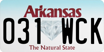 AR license plate 031WCK