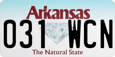 AR license plate 031WCN