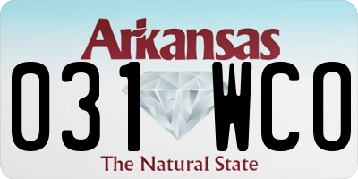 AR license plate 031WCO