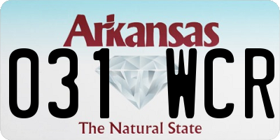 AR license plate 031WCR