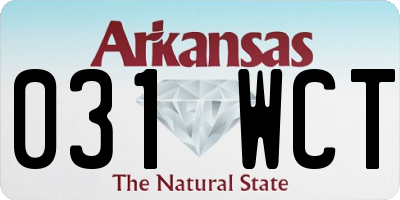 AR license plate 031WCT