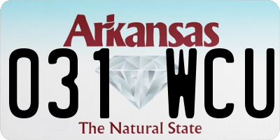 AR license plate 031WCU
