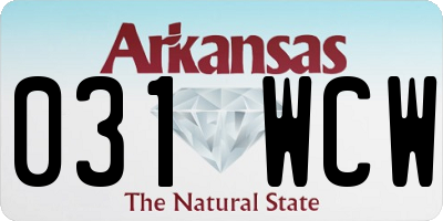 AR license plate 031WCW