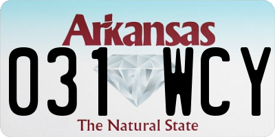 AR license plate 031WCY