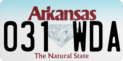 AR license plate 031WDA