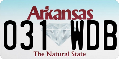 AR license plate 031WDB