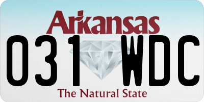AR license plate 031WDC
