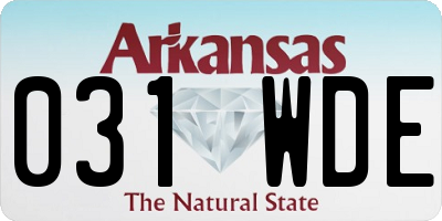 AR license plate 031WDE