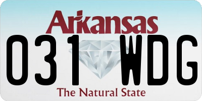 AR license plate 031WDG