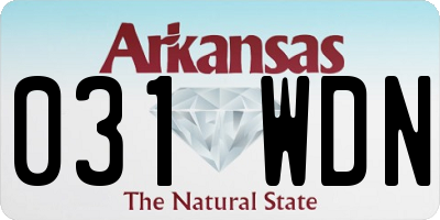 AR license plate 031WDN