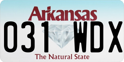 AR license plate 031WDX
