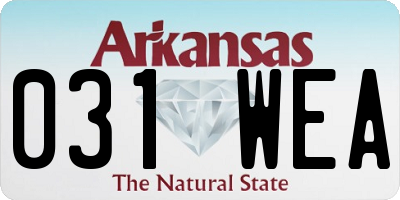AR license plate 031WEA