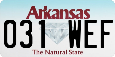 AR license plate 031WEF