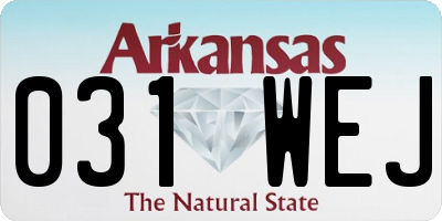 AR license plate 031WEJ