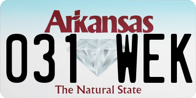 AR license plate 031WEK