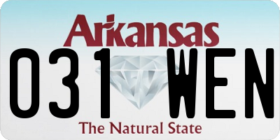 AR license plate 031WEN