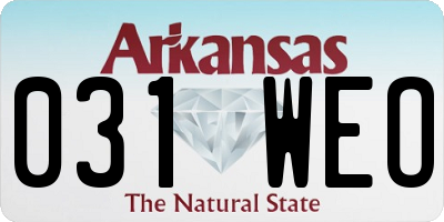 AR license plate 031WEO