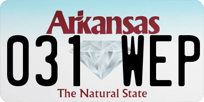 AR license plate 031WEP