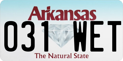 AR license plate 031WET