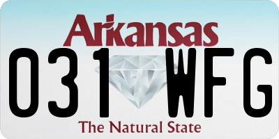 AR license plate 031WFG