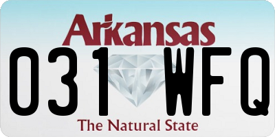 AR license plate 031WFQ
