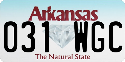 AR license plate 031WGC