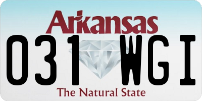 AR license plate 031WGI