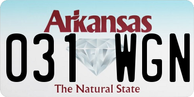 AR license plate 031WGN