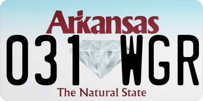 AR license plate 031WGR