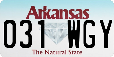 AR license plate 031WGY