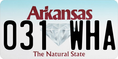 AR license plate 031WHA