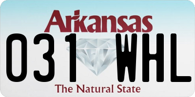AR license plate 031WHL