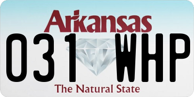 AR license plate 031WHP