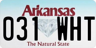 AR license plate 031WHT