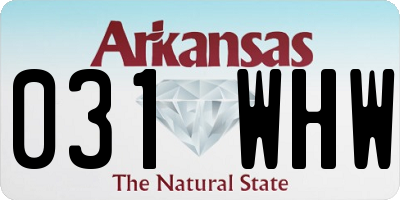 AR license plate 031WHW