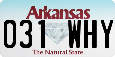 AR license plate 031WHY