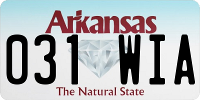 AR license plate 031WIA