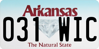 AR license plate 031WIC