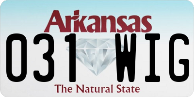 AR license plate 031WIG