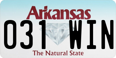 AR license plate 031WIN