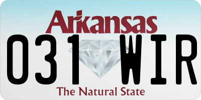 AR license plate 031WIR