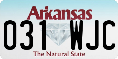 AR license plate 031WJC
