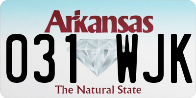 AR license plate 031WJK