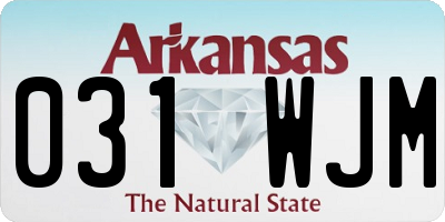AR license plate 031WJM
