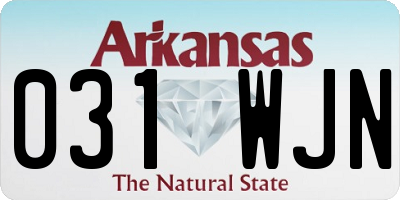 AR license plate 031WJN