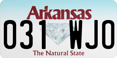 AR license plate 031WJO