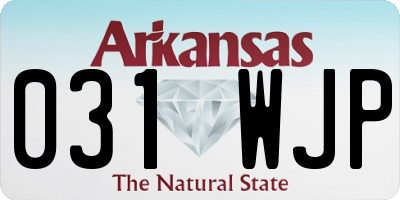 AR license plate 031WJP