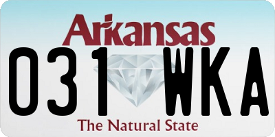 AR license plate 031WKA