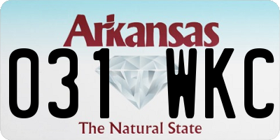 AR license plate 031WKC